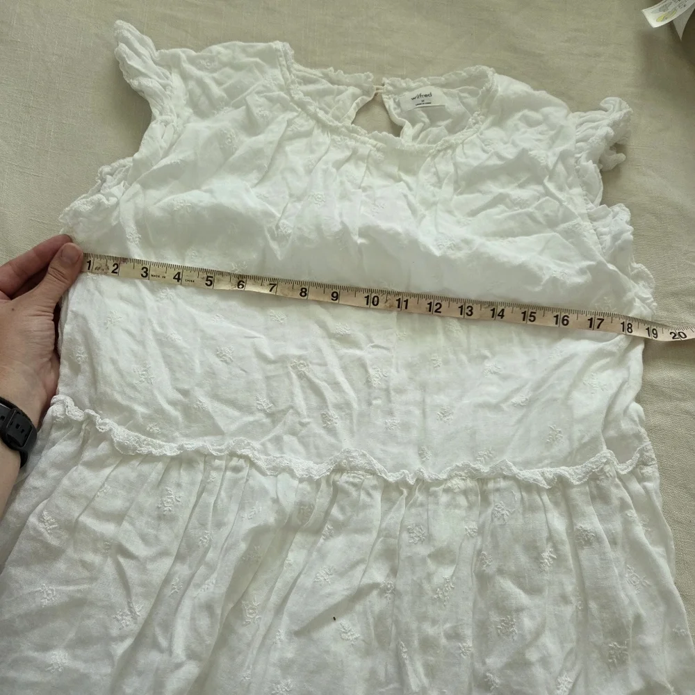 Wilfred White Eyelet Floral Dress Medium Womens - Picture 7 of 10